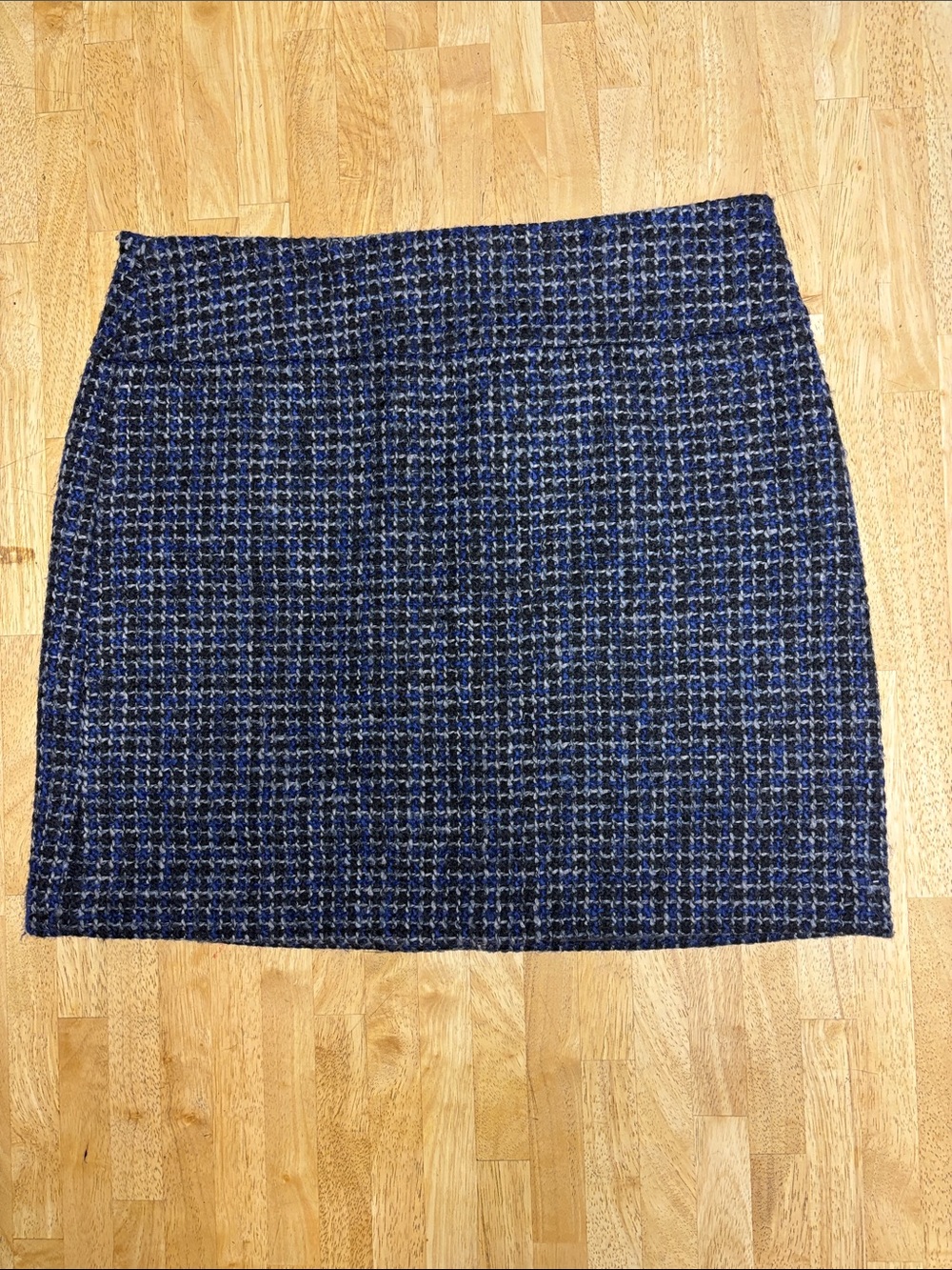 NWT Dalia Collection Blue Tweed Plaid Mini Skirt 6 Modern Fit Corporate Preppy